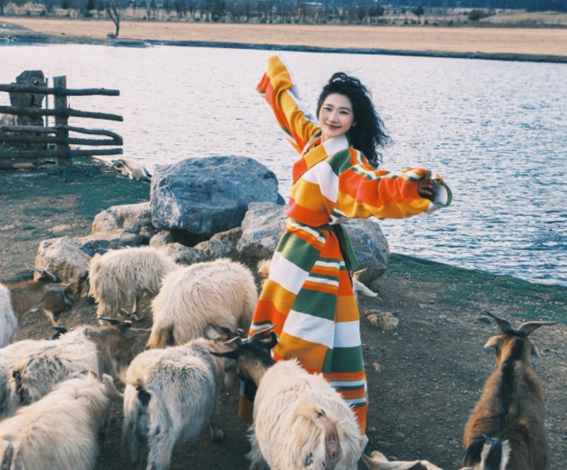 【经幡的斑斓】 新中式復古藏装/彩色条纹藏袍 - 洋装/连衣裙 - 其他材质 多色