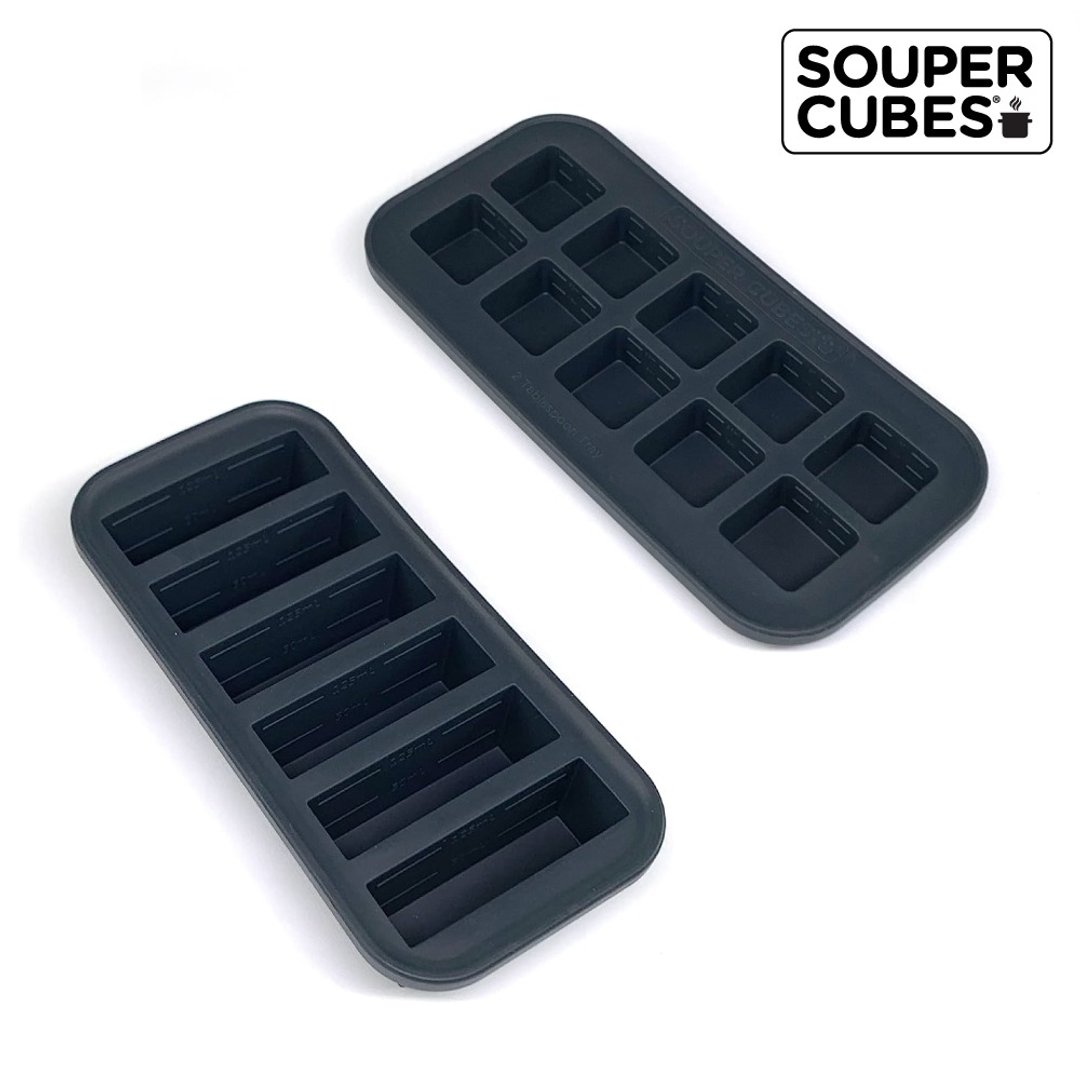 官方直营【Souper Cubes】多功能食品级硅胶保鲜盒_曜石灰 2 件组 (6 - 便当盒/饭盒 - 硅胶 黑色
