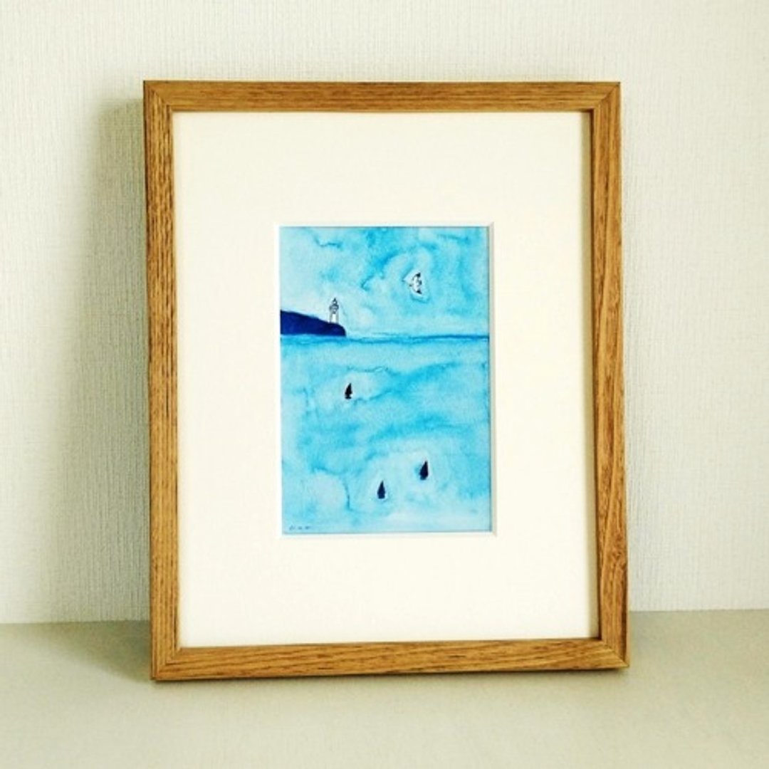Pinkoi 代购 - 原画《安静的海》*有木框（寸尺寸） - 海报/装饰画/版画 - 其他材质 