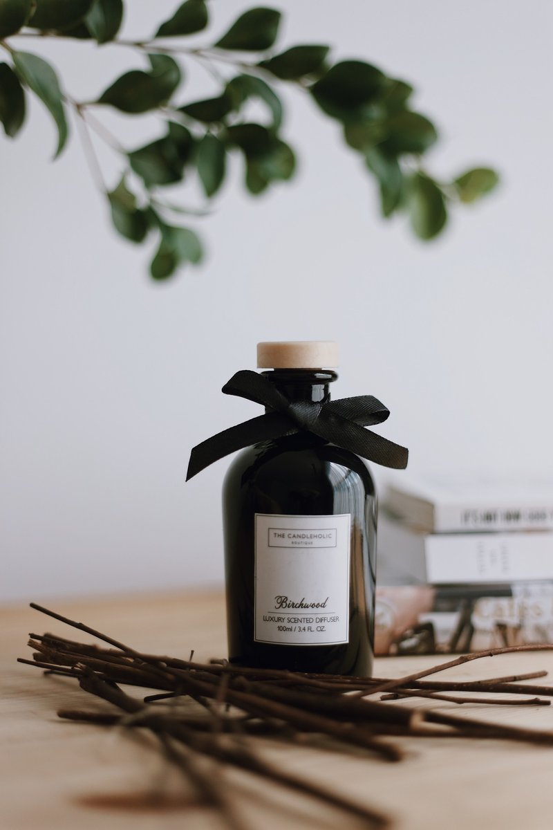 室内香氛 - 桦木 - 香薰/精油/线香 - 玻璃 黑色