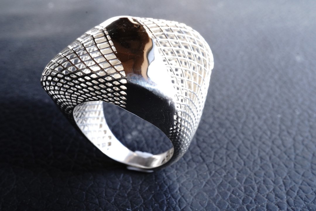 mesh ring 140 - 戒指 - 其他金属 银色