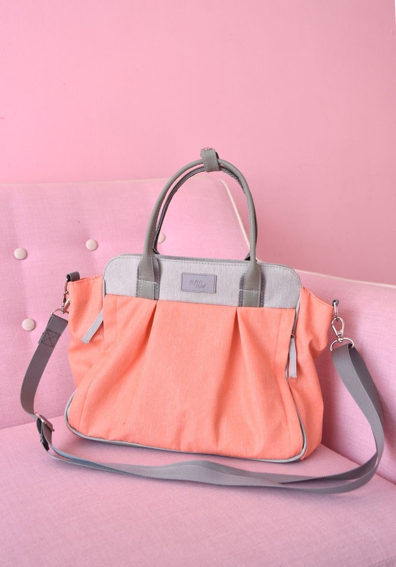 peach purse, medium cross body bag - 侧背包/斜挎包 - 聚酯纤维 橘色