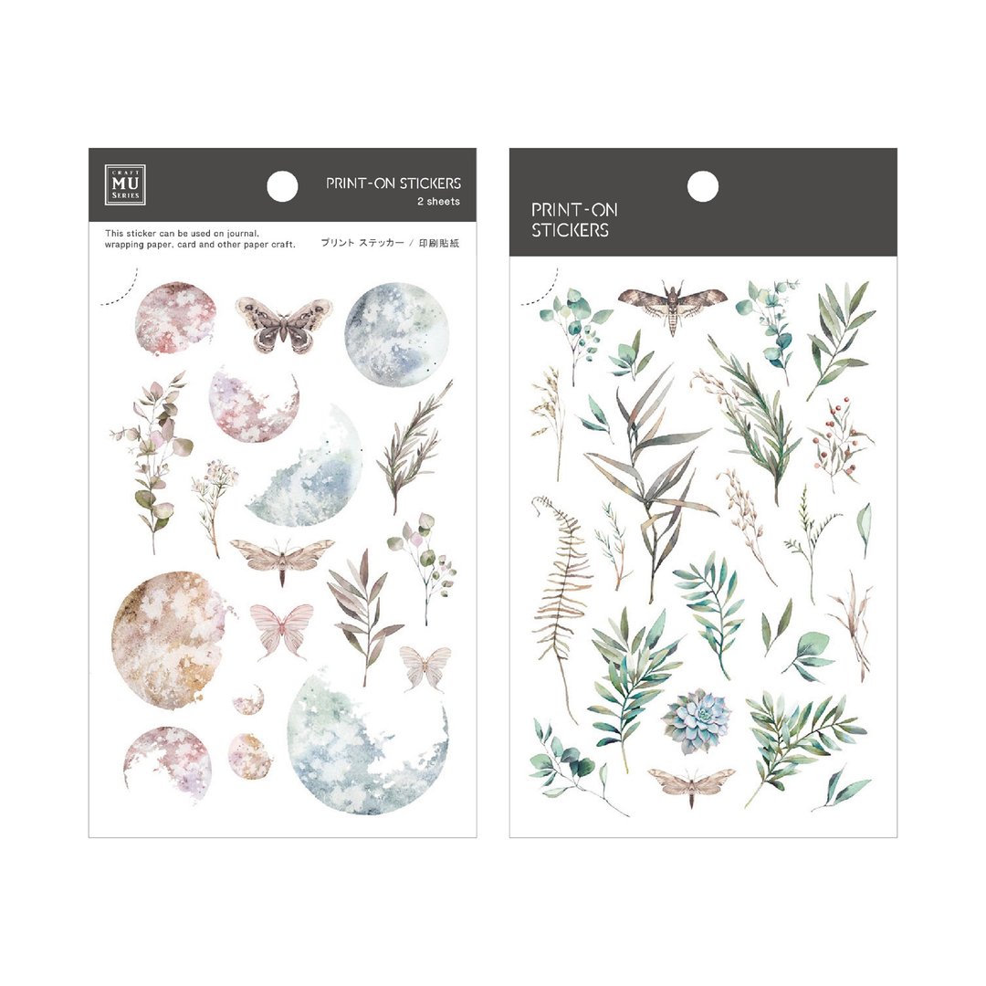 【Print-On Stickers 转印贴纸】no.66-月蚀草木 | 花草系列 - 贴纸 - 其他材质 绿色