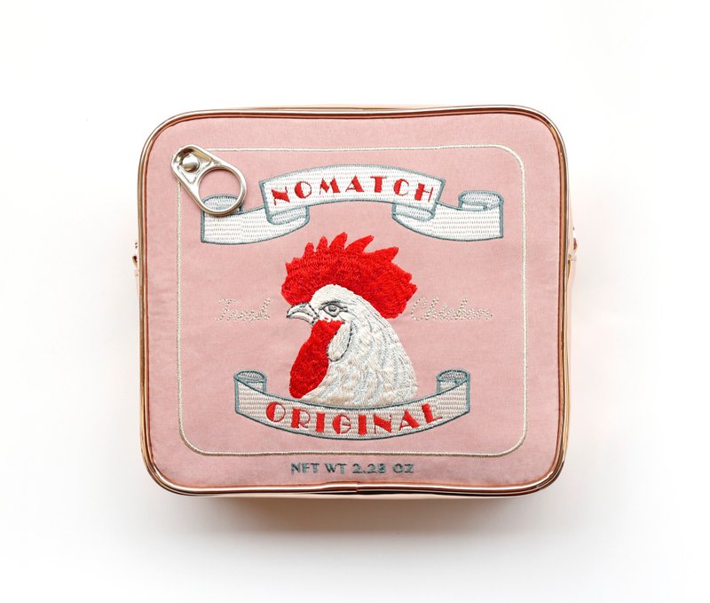 NoMatch不合设计复古鸡肉公鸡罐头玫瑰金色镜面超纤两用小挎包 - 侧背包/斜挎包 - 其他材质 粉红色
