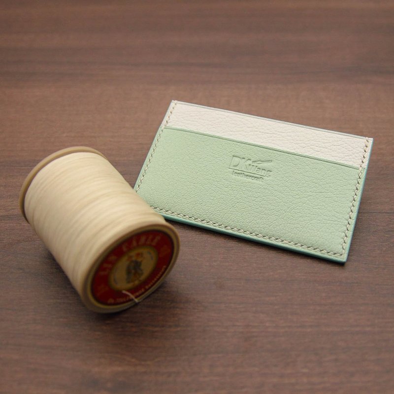 [DK] 卡片夹 - 浅绿 / 白 - 证件套/卡套 - 真皮 绿色