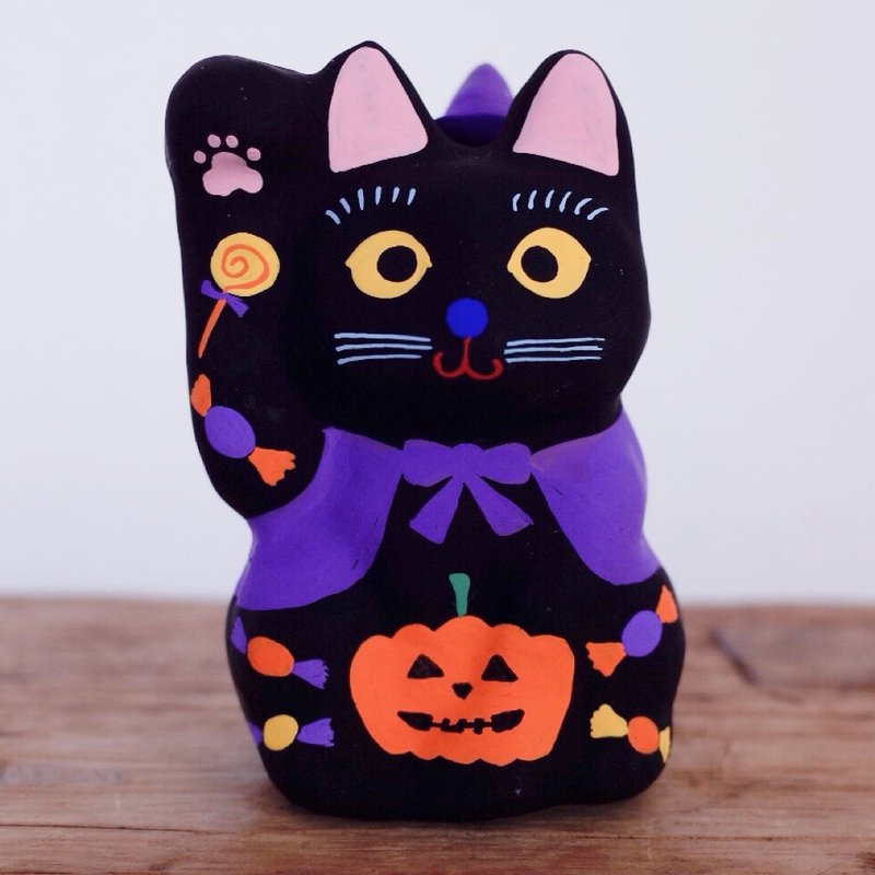 招き猫　ハロウィン柄　右手招き - 玩偶/公仔 - 纸 