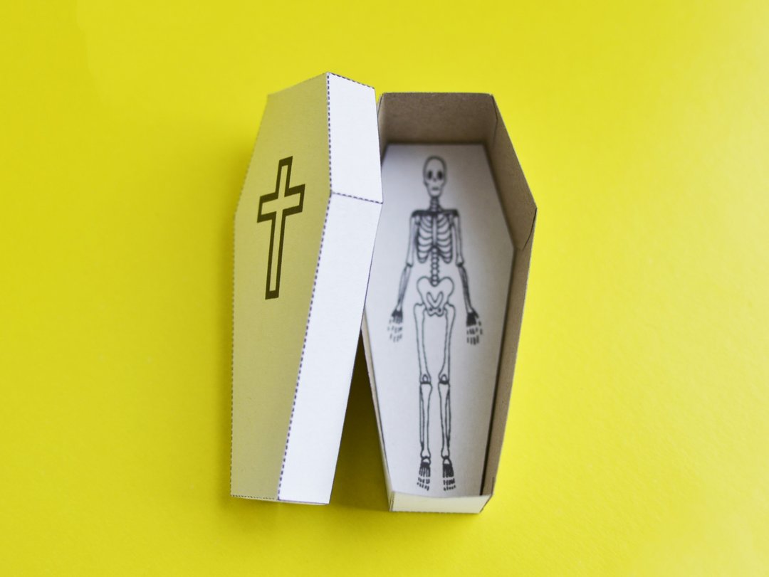 DIY Treat Box Coffin 3x4.5x10cm (pdf, svg template). Paper coffin, DIY Paper - 手工艺教程/工具书 - 其他材质 