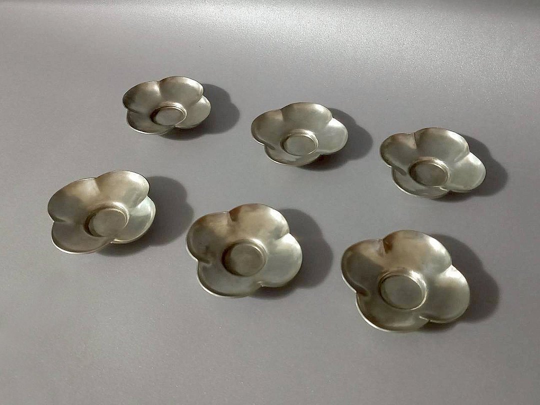 锡茶托—柿柿如意 (小) - 茶具/茶杯 - 其他金属 银色
