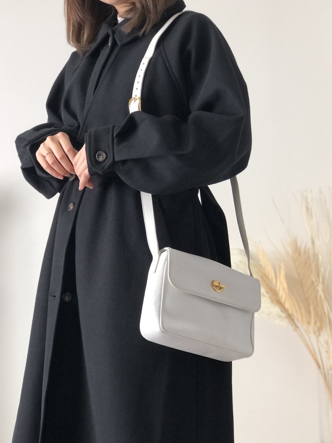 【日本直送，名牌二手包装】CELINE Mantel 斜挎单肩包白Vintage Vintage Old 6bj42e - 侧背包/斜挎包 - 真皮 白色