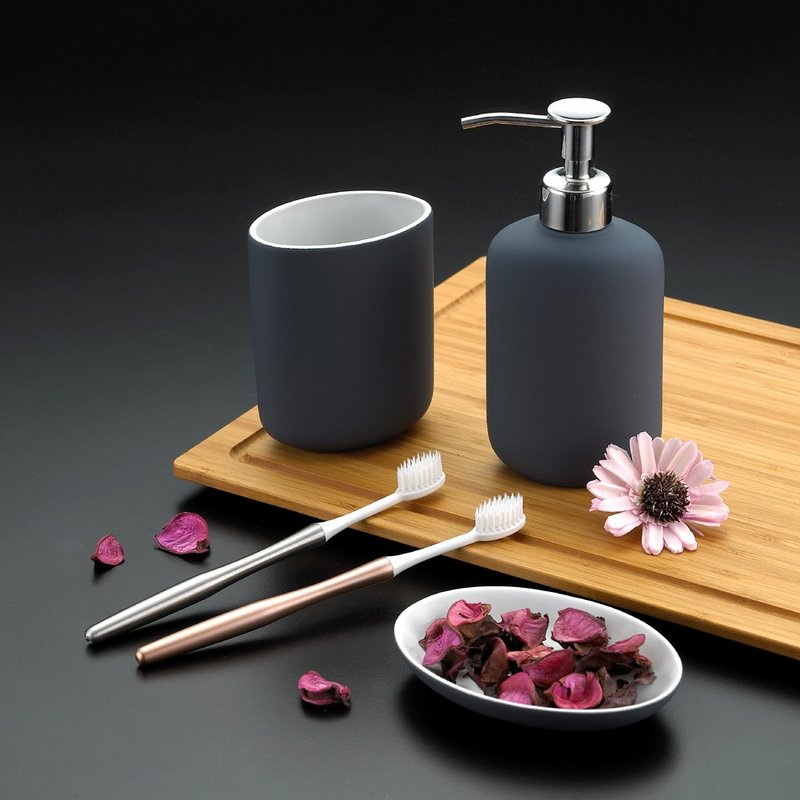 (一年份) 不锈钢减塑牙刷-金色 (1柄+6刷 ) - 摆饰 - 其他金属 金色