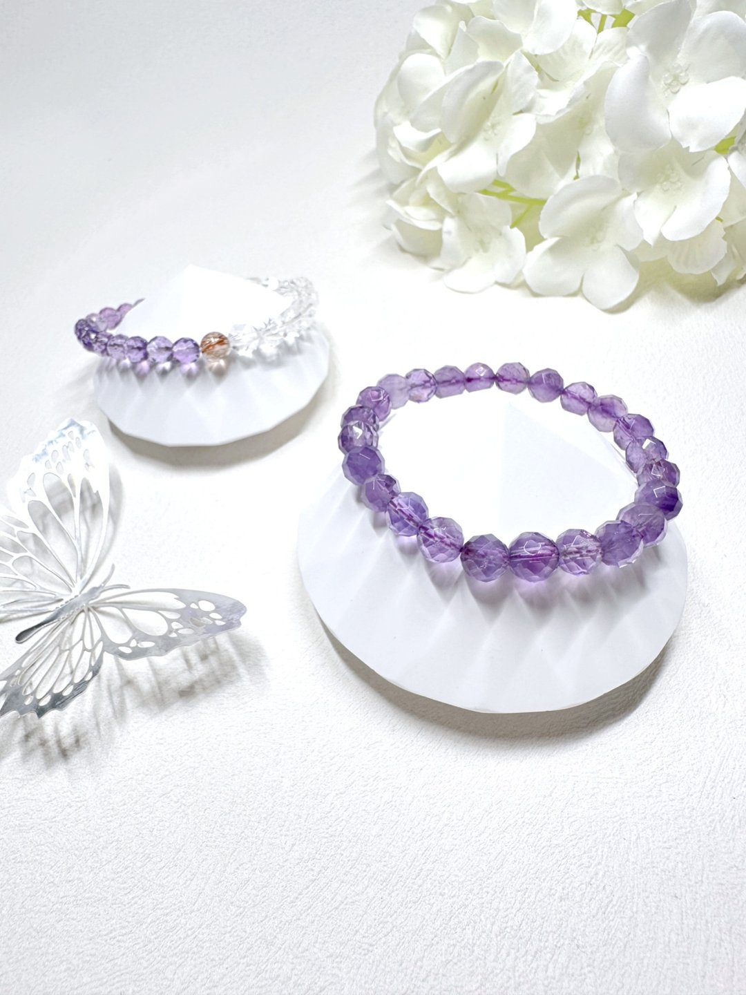 紫水晶 Amethyst 钻石面切割手链 - 手链/手环 - 水晶 