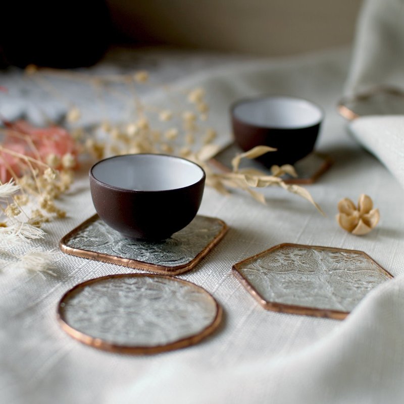 茶艺杯垫/玻璃杯垫/镶嵌玻璃 - 杯垫 - 其他材质 多色