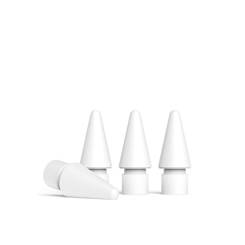 Apple Pencil Pro/1代/2代/USB-C款 替换笔尖4入 苹果笔尖 类纸膜 - 数码小物 - 塑料 白色
