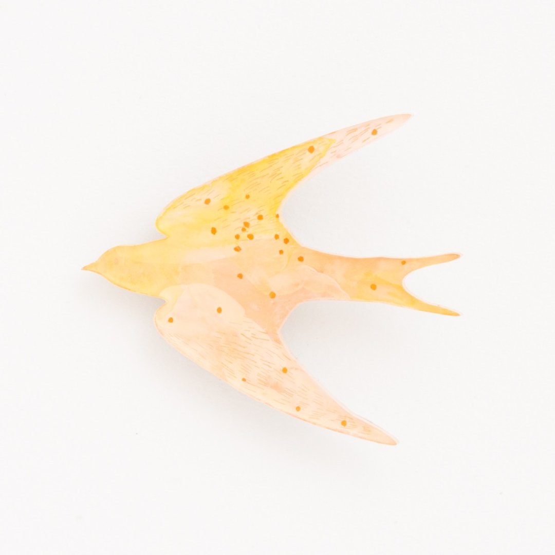 Brooch of a picture 【bird】 - 胸针 - 压克力 橘色