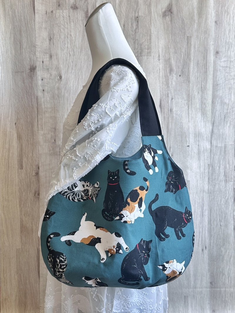 夜色猫散步 柔软水滴包 肩背 大容量 布包 - 侧背包/斜挎包 - 棉．麻 多色