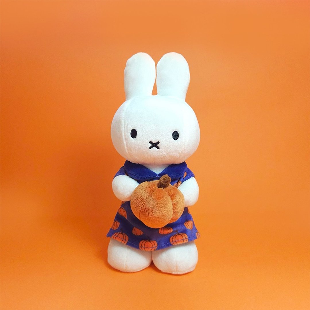 BON TON TOYS Miffy 米菲兔填充玩偶 - 南瓜洋装 24cm - 玩偶/公仔 - 聚酯纤维 橘色