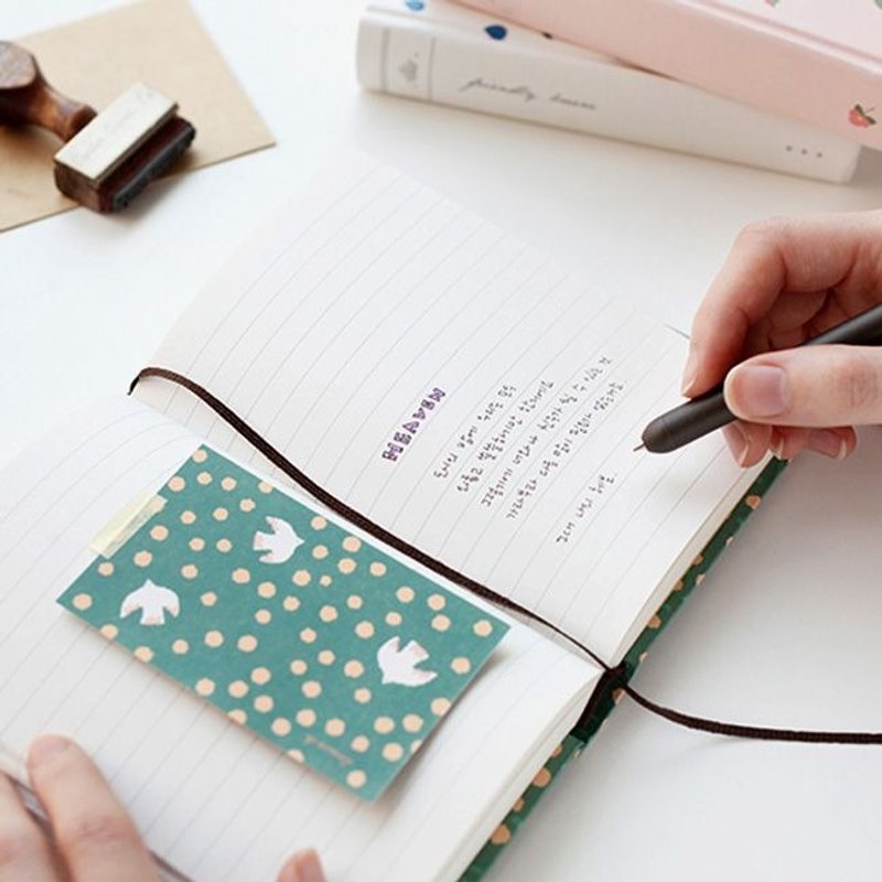 Livework-森林漫步精装条纹笔记本(S)B-鸟和树,LWK32229 - 笔记本/手帐 - 纸 绿色