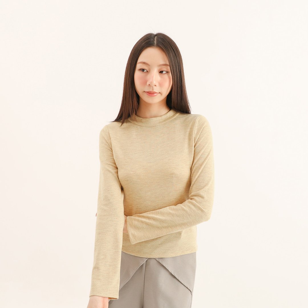Serenor_从容毛料针织上衣_25AF003_黄 - 女装衬衫 - 其他材质 黄色