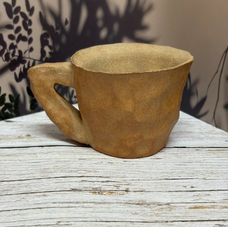 纯手工陶瓷小品咖啡杯 - 咖啡杯/马克杯 - 陶 卡其色