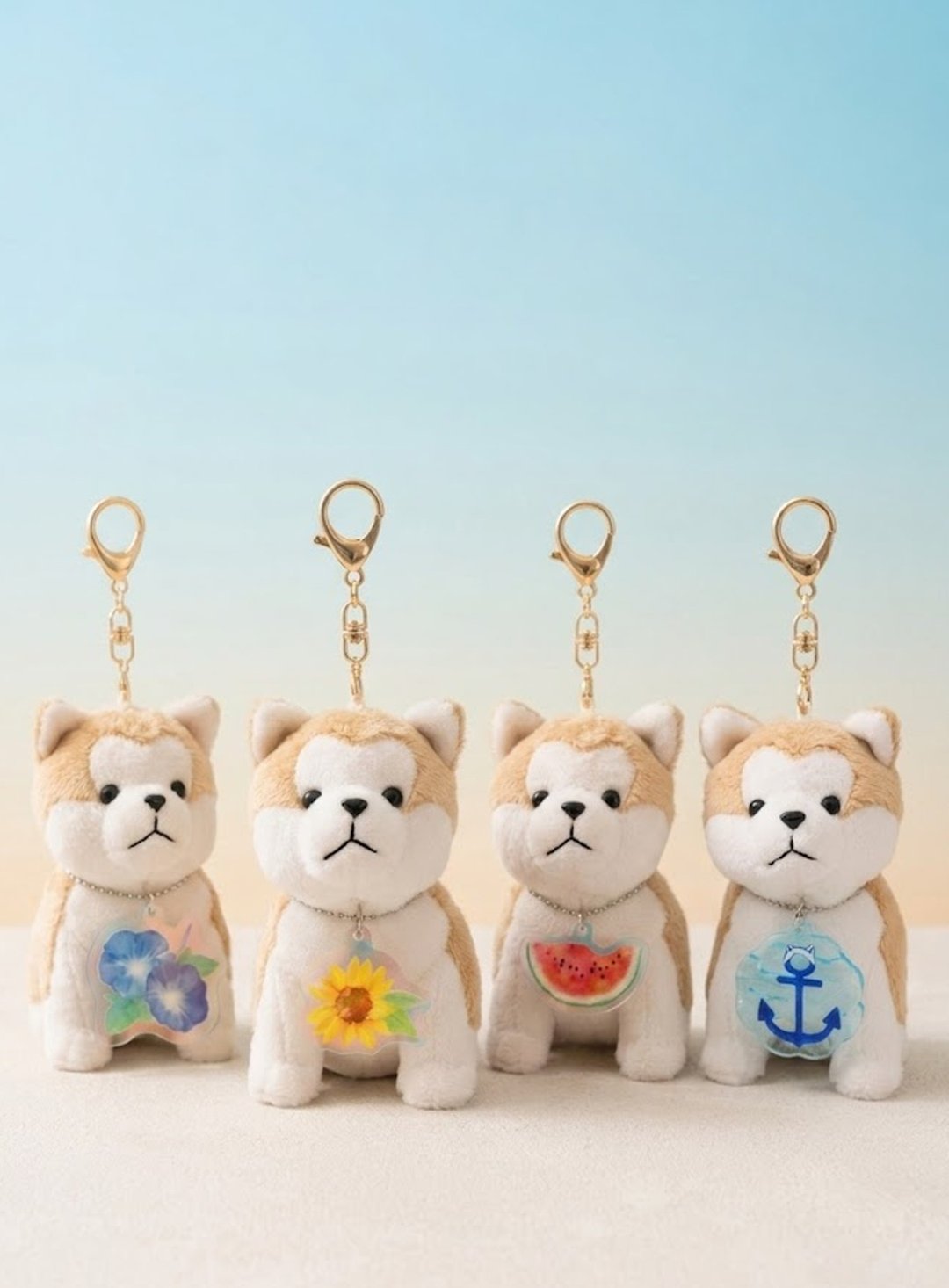 HACHIFULL 秋田犬吊饰 夏日限定款 - 玩具/玩偶 - 棉 咖啡色