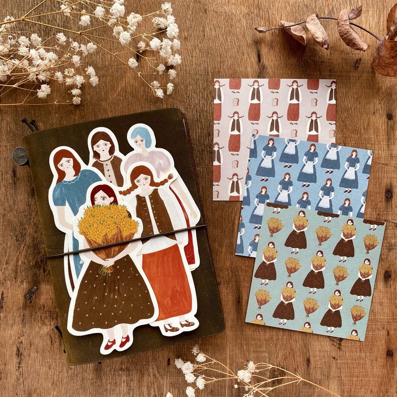 Cottage Girls stickers - 贴纸 - 纸 咖啡色