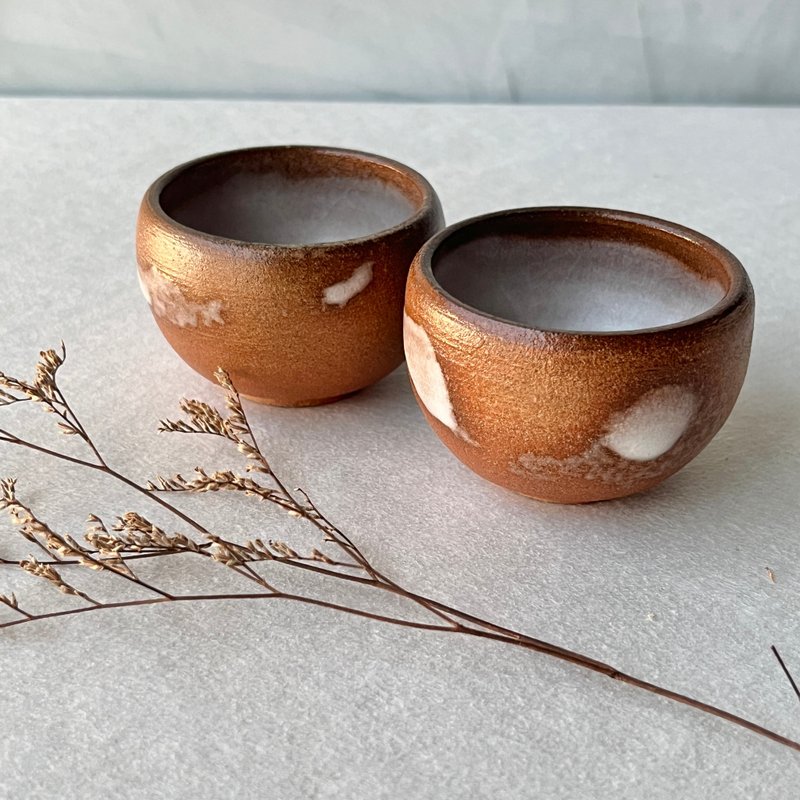 融雪。手工小茶杯 陶杯 茶杯 お汤吞 茶具 陶艺茶器 新年礼物 - 茶具/茶杯 - 陶 多色