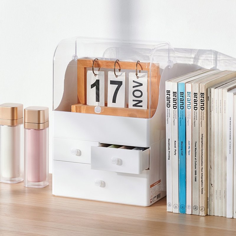 日本天马 PROfix 桌上型抽屉收纳盒(附翻盖盒) - 收纳用品 - 塑料 白色