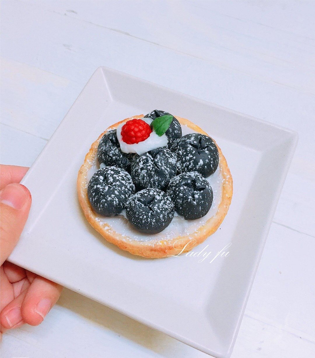 黏土肥皂手作课・仿真蓝莓塔奶油草莓蛋糕(成品2件・附咖啡品饮) - 其他 - 其他材质 