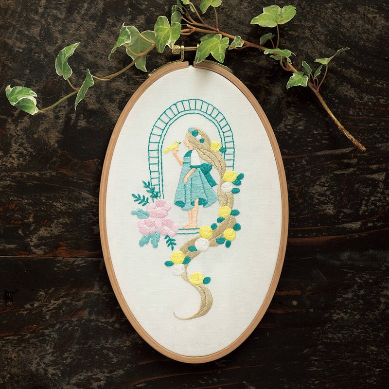 长发公主 - 刺绣箍套件 - 编织/刺绣/羊毛毡/裁缝 - 绣线 绿色