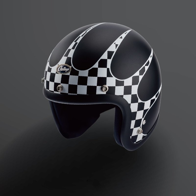 GALLOP P-51 Mustang战斗机 3/4半罩安全帽 黑白款 - 安全帽 - 其他材质 