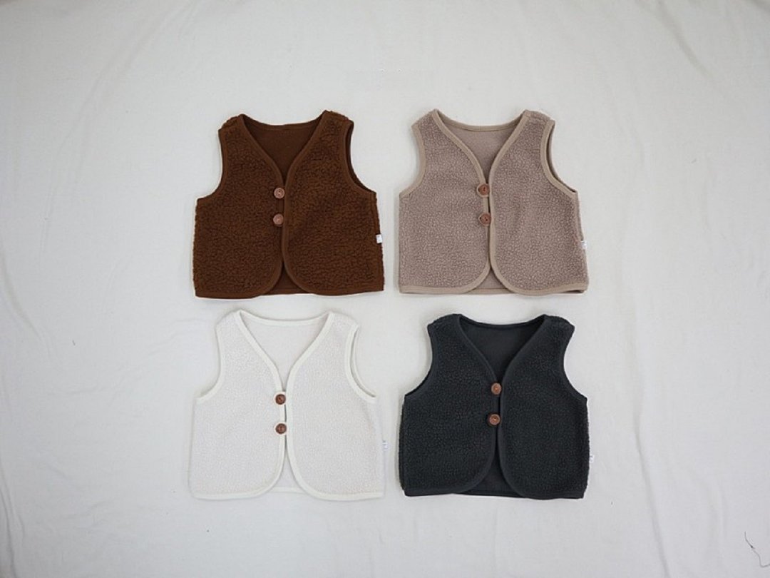 韩国秋冬百搭Fleece抓毛绒保暖小背心4色 •Brew Vest• - 童装外套 - 其他材质 