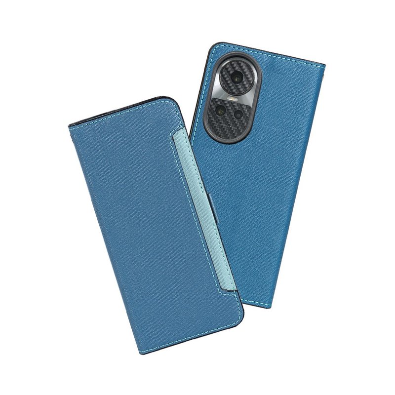 CASE SHOP OPPO Reno 10 前收纳侧掀皮套-蓝 - 手机壳/手机套 - 人造皮革 蓝色