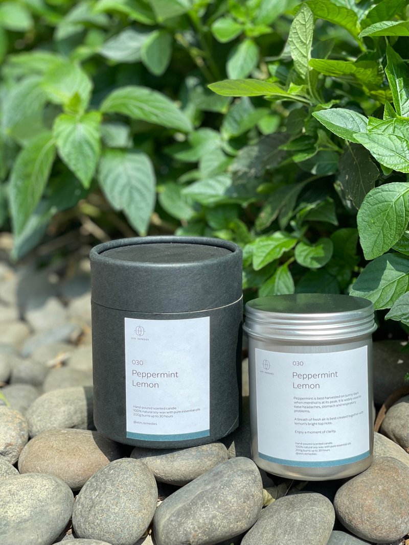 天然香薰大豆蜡烛 - 薄荷柠檬 - 蜡烛/烛台 - 蜡 