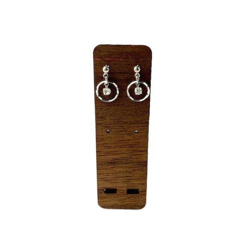 Earring stand wooden 2 pairs - 收纳用品 - 木头 咖啡色