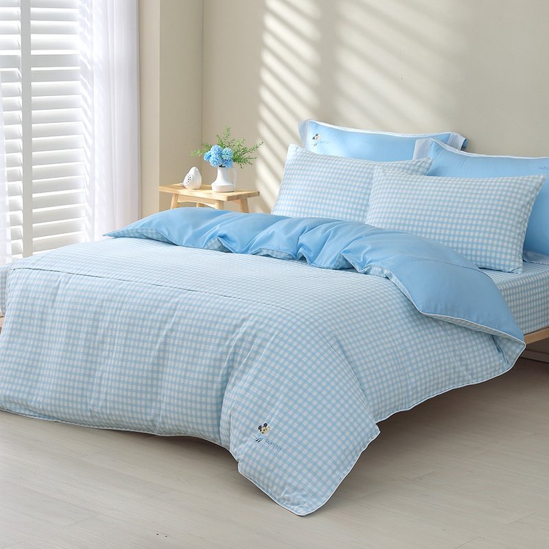 床包+枕套组-迪士尼米奇野餐奇遇记-格子款-正版授权 - 寝具 - 棉．麻 