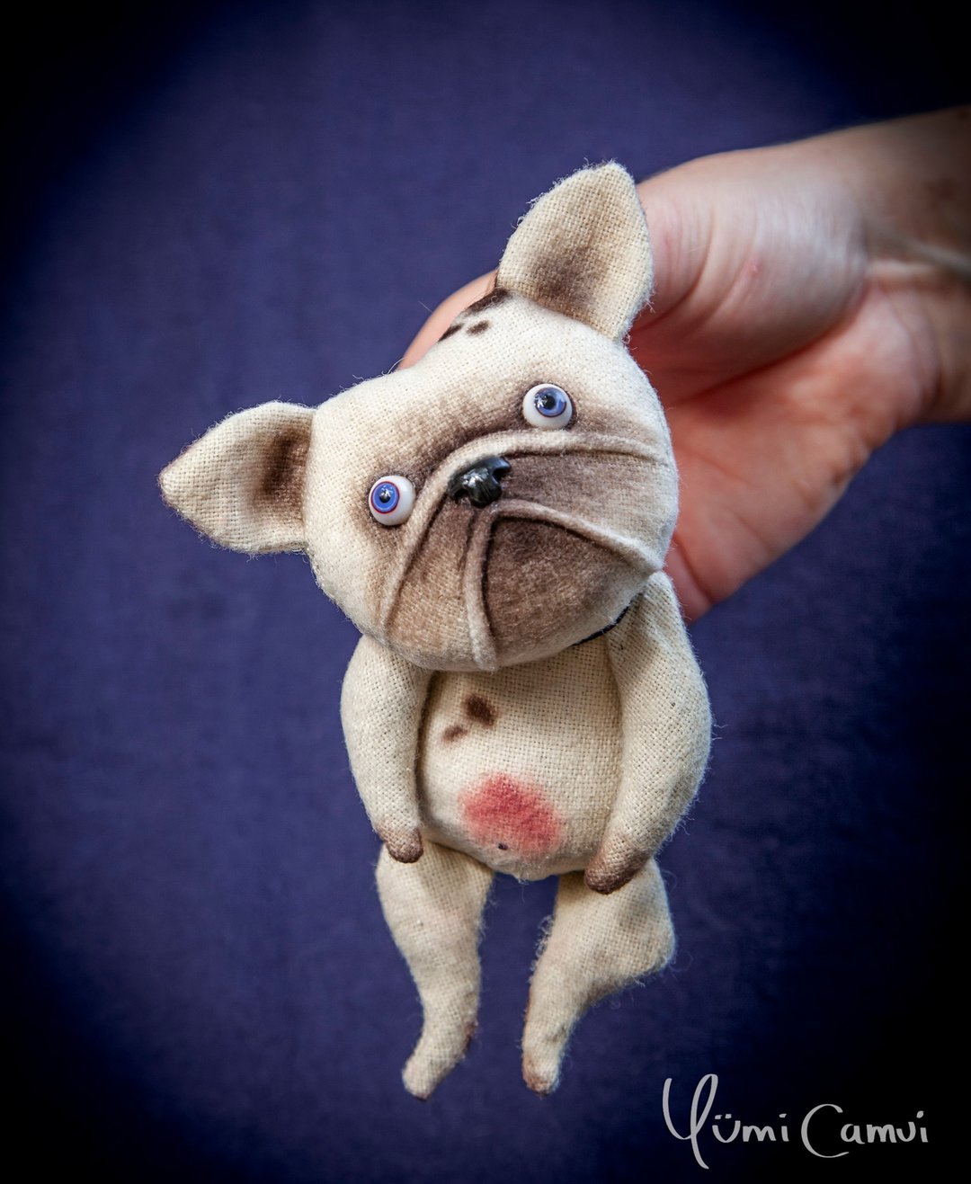 OOAK 可爱有趣的斗牛犬，作者：Yumi Camui - 玩偶/公仔 - 其他材质 白色