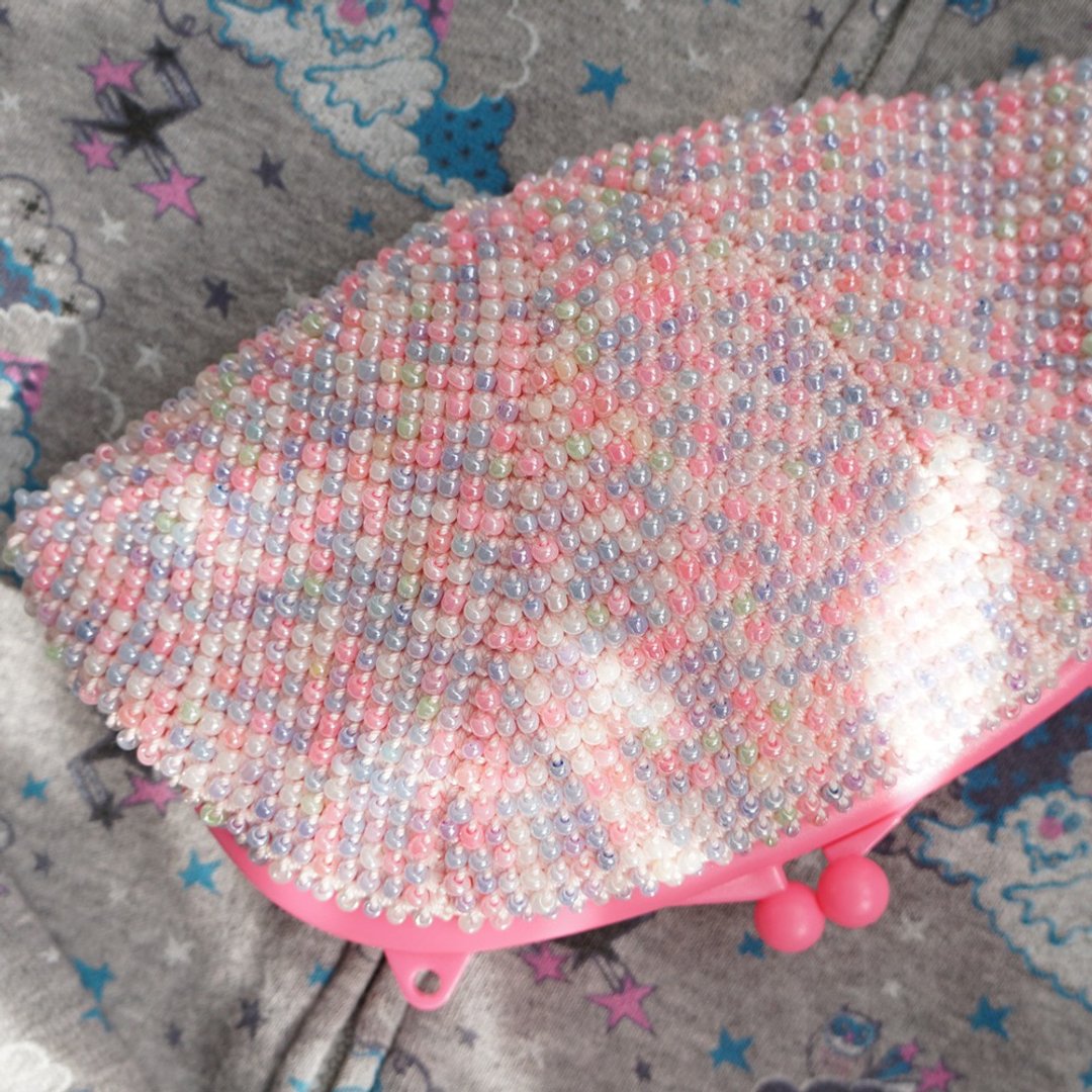 Ba-ba handmade Beads crochet petit-bag No.1360 - 手拿包 - 其他材质 粉红色
