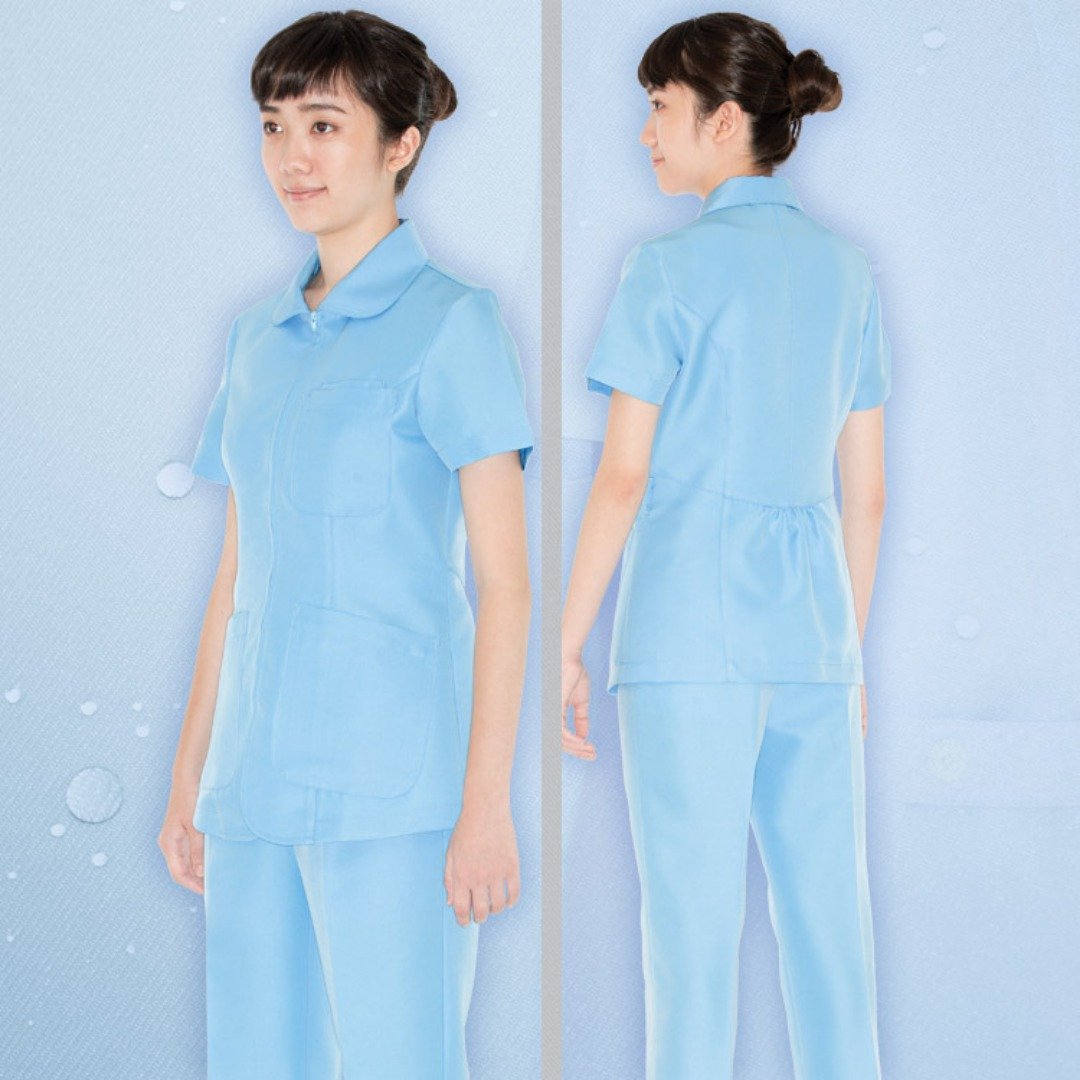 多色拉链纳米抗菌护士护理员短袖上衣医美诊所制服NW6212 - 女装上衣 - 聚酯纤维 多色