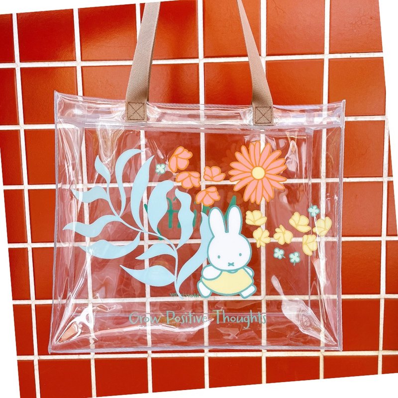 MIFFY授权 | 春日花园(棕)-透明提袋-大 - 手提包/手提袋 - 塑料 