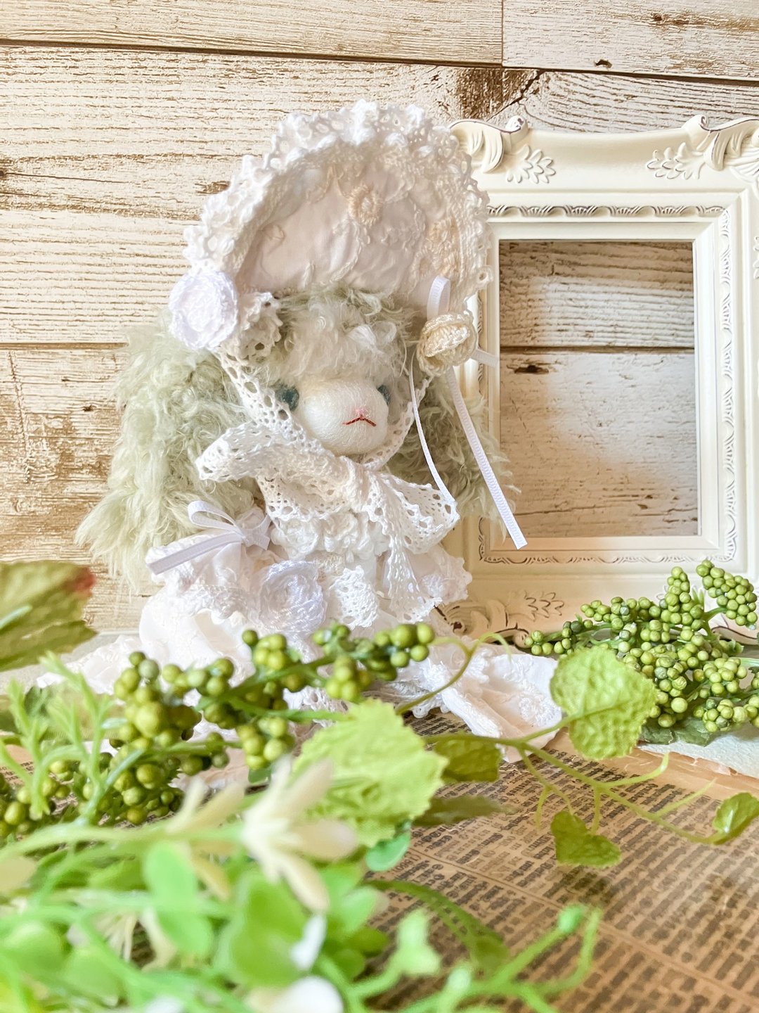 Amigurumi 娃娃 Abelia - 玩偶/公仔 - 羊毛 白色