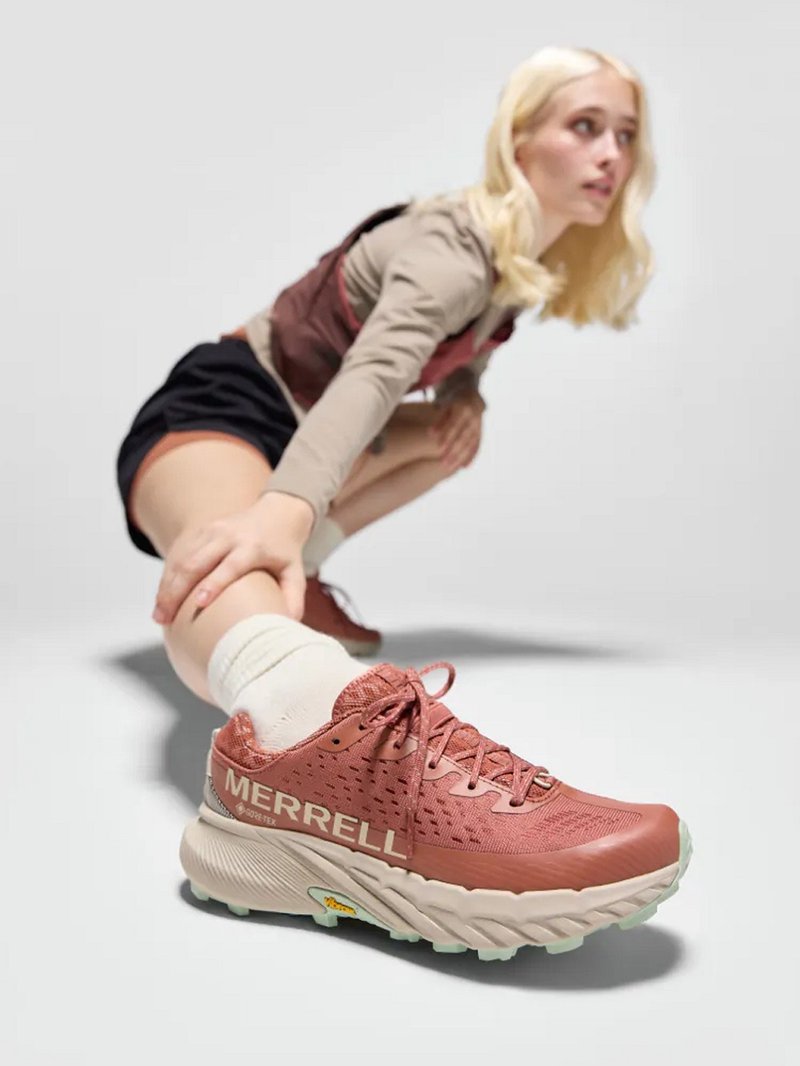 MERRELL AGILITY PEAK 5 GTX健身轻量慢跑越野防水女鞋-岩石红 - 女款运动鞋/球鞋 - 防水材质 