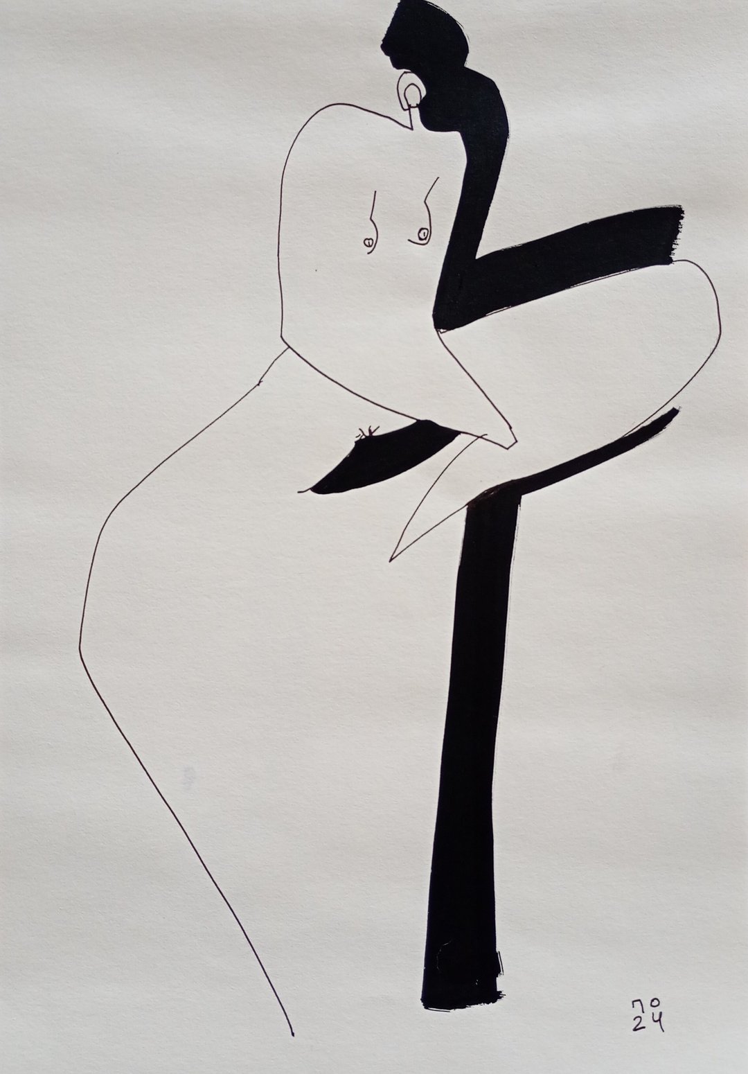 快速而奇怪的裸体模特儿绘画 - 海报/装饰画/版画 - 纸 白色