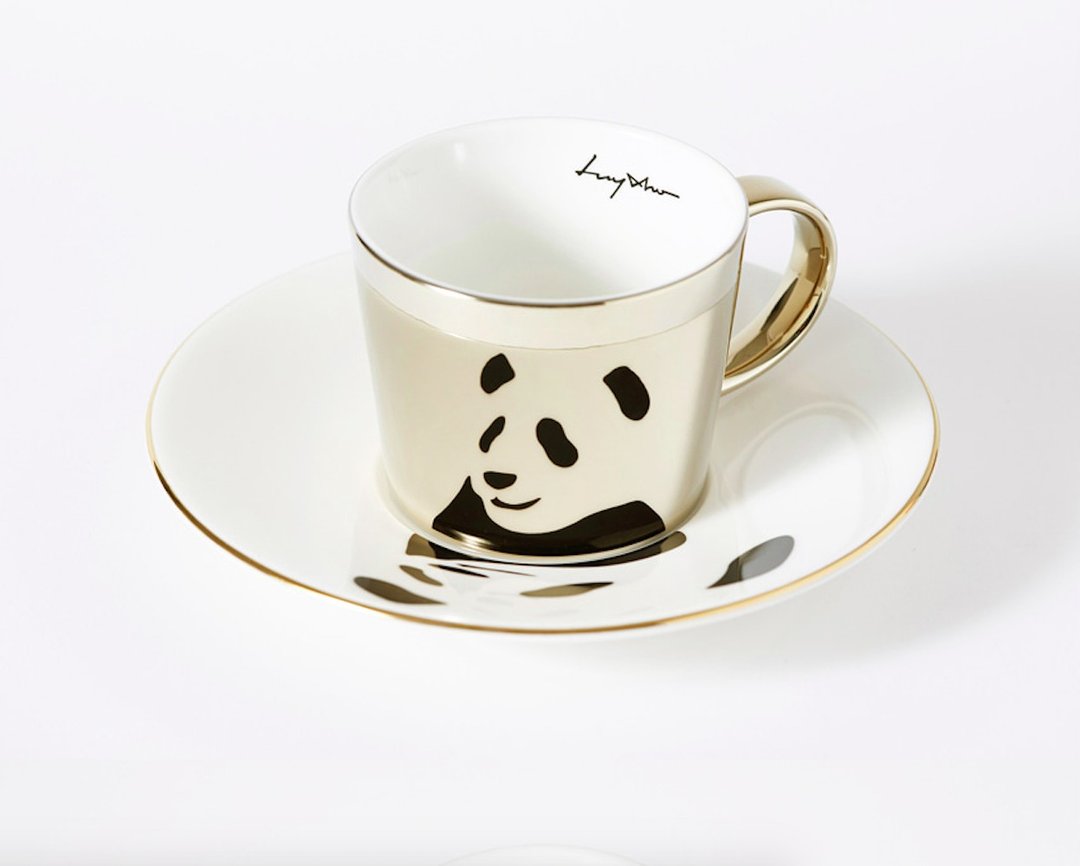 Luycho 镜面倒影杯组 咖啡杯 _ 熊猫 - 花瓶/陶器 - 陶 金色