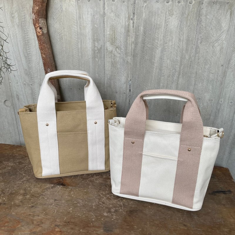 多隔层 拉链 帆布托特包 帆布包 两用帆布包 - 手提包/手提袋 - 其他材质 