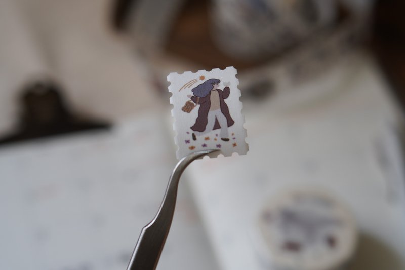 flower animal & a good day 邮票和纸胶带 Ivy Snow 森空 - 纸胶带 - 纸 咖啡色