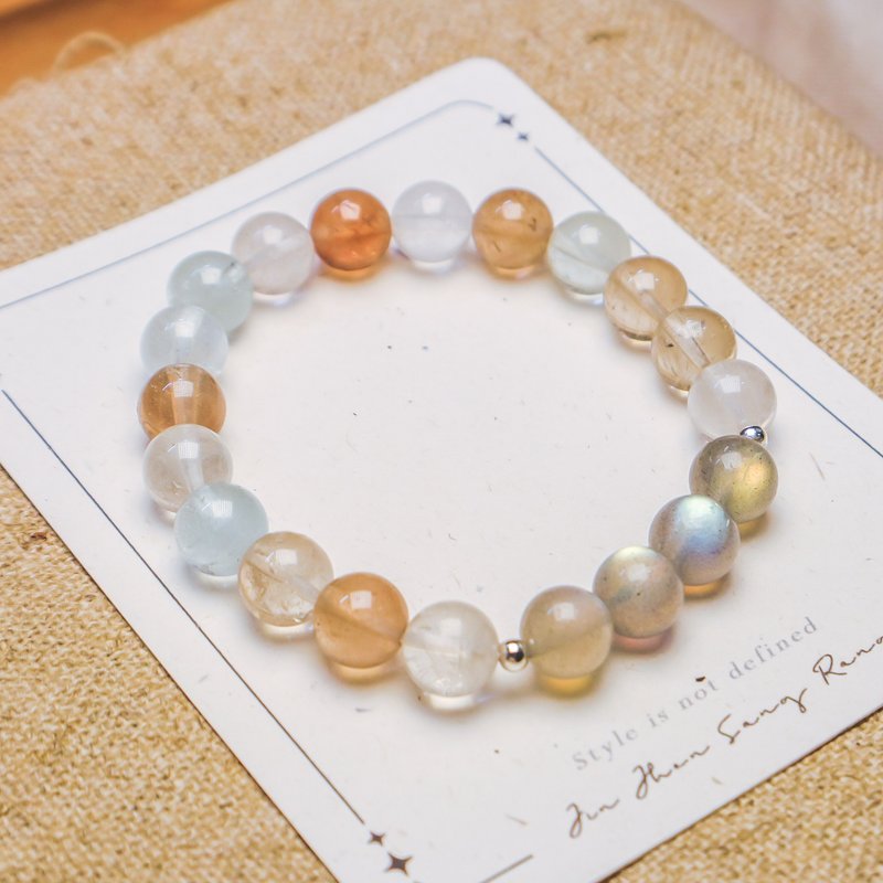 【月精灵】神秘梦幻提升气质 l 拉长石+托帕石 l 925纯银水晶手链 - 手链/手环 - 水晶 