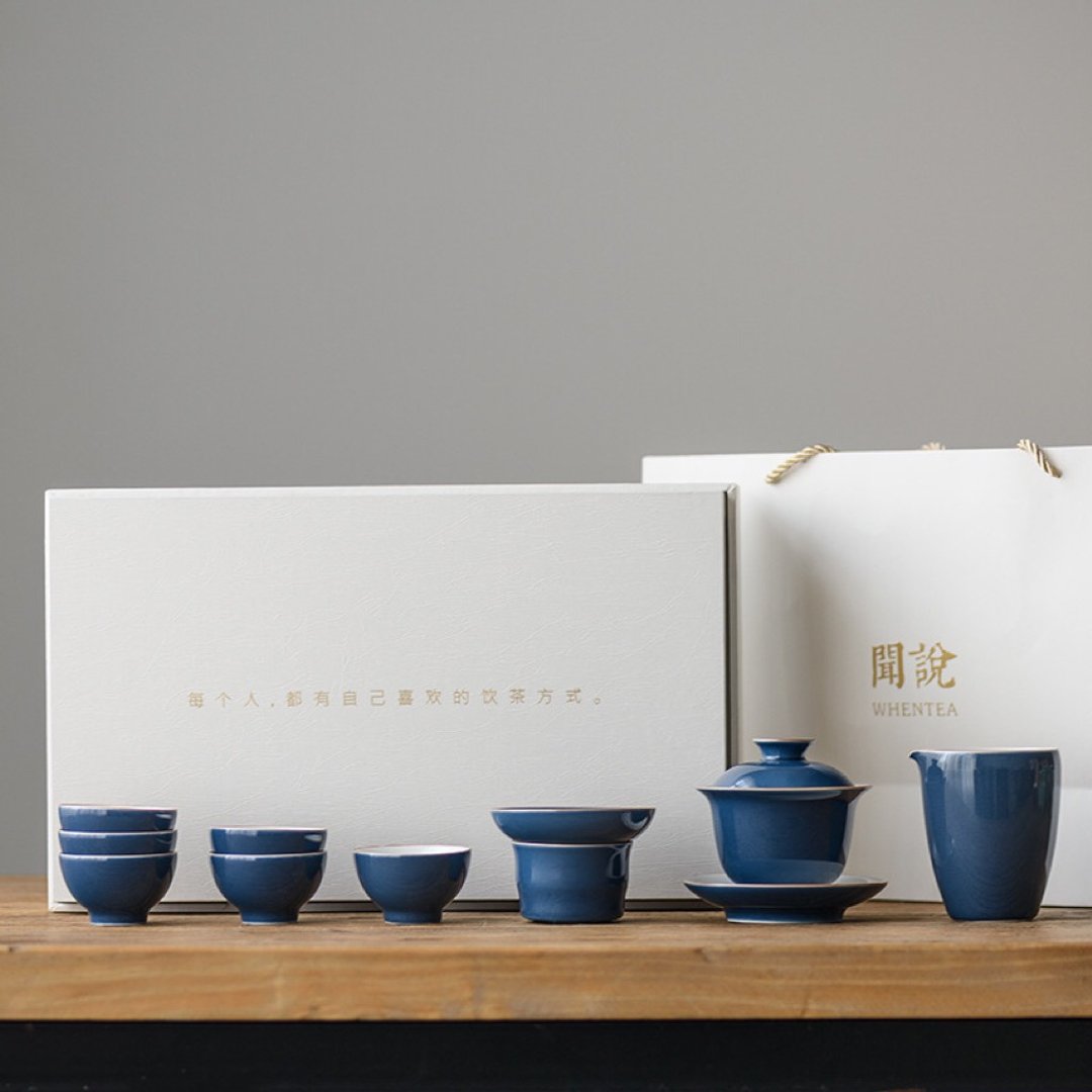 闻说|景德镇湛蓝釉功夫茶具套装 - 茶具/茶杯 - 陶 