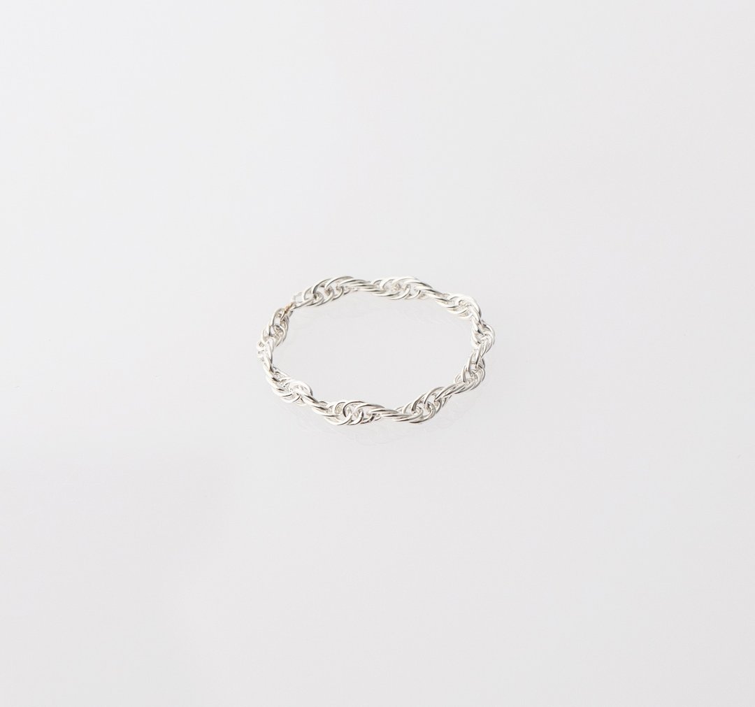 川越【Silver 925】链戒 纯银戒指 手作订制 - 戒指 - 纯银 银色