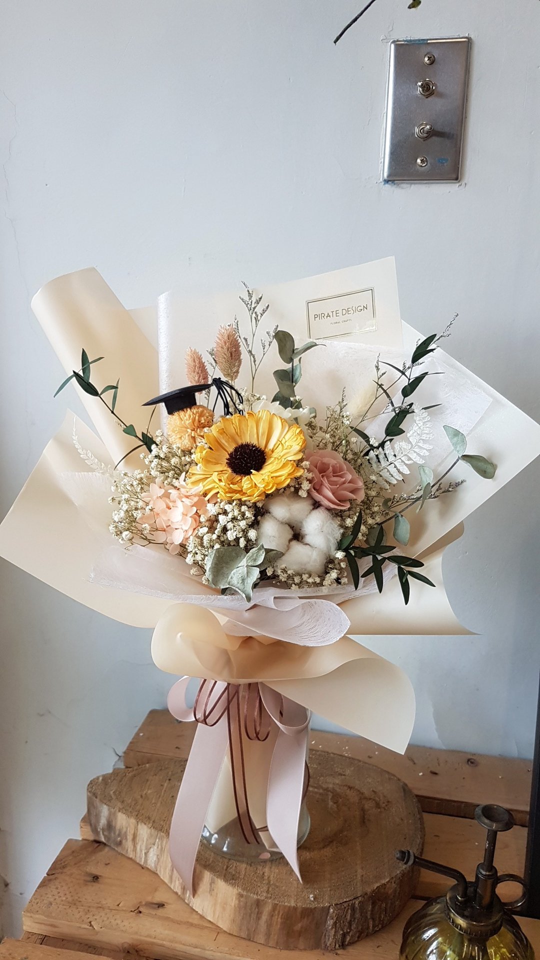 海藏设计│卡洛黄向日葵。毕业花束 干燥花束 线下取货 - 干燥花/捧花 - 植物．花 黄色