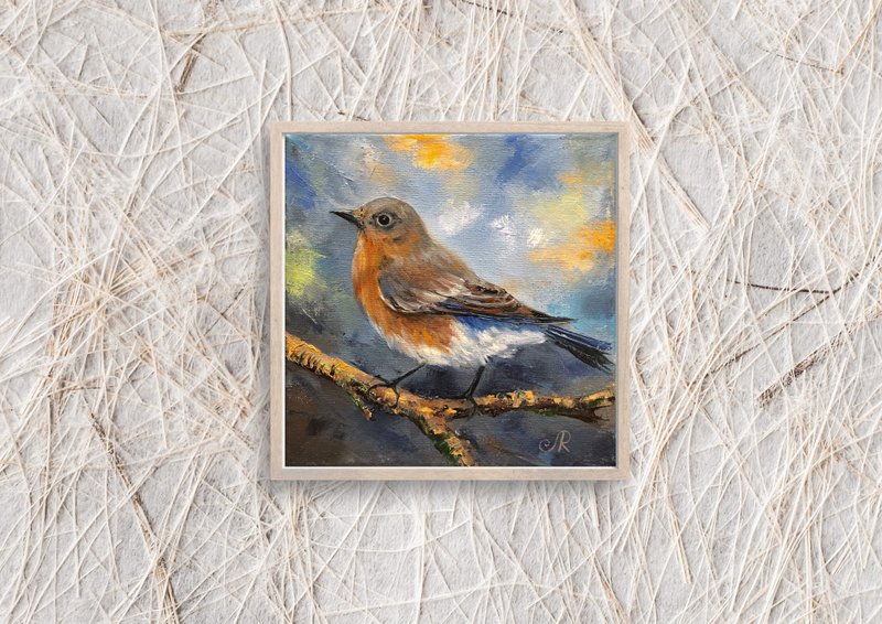 原创油画鸟画装饰房间 - 海报/装饰画/版画 - 其他材质 蓝色